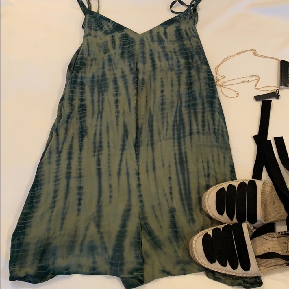 Planet Blue Green Double V Romper